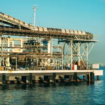 磯子港の奥で待つ巨大クレーン